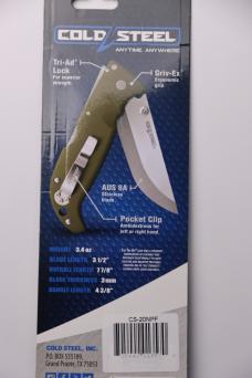 Cold Steel 20NPF Finn Wolf Folding Knife 3.5" Blade, OD Green Griv-Ex Handles