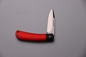 ROUGH RYDER APTA FOLDING KNIFE RED/BLACK ALUMINUM HANDLE STAINLESS BLADE SATIN FINISH RR2282