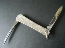 MILLER BROTHER'S WHITE GOLD LOBSTER WATCH FOB 2 1/2" LIKE NEW