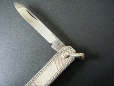 MILLER BROTHER'S WHITE GOLD LOBSTER WATCH FOB 2 1/2" LIKE NEW