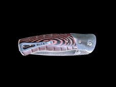 Colored Etched Ship Buck 835 Folding Selkirk Pocket Knife. Etched, Bovine Bone