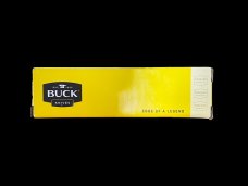Colored Etched Ship and Light Buck 835 Folding Selkirk Pocket Knife. Etched, Bovine Bone
