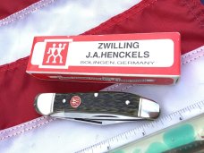 J A Henckels Copperhead Pocket Knife w/ MM Green Handles +Red Shield -NOS