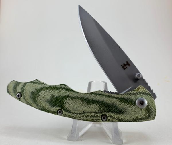 Custom Folder by 3G, OD Green Canvas Micarta Liner Lock #616