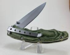 Custom Folder by 3G, OD Green Canvas Micarta Liner Lock #616