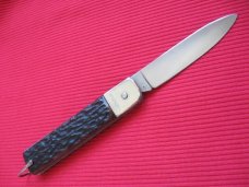Rare Vintage Solingen Cutlery Germany Slide Button Bone Switchblade Knife