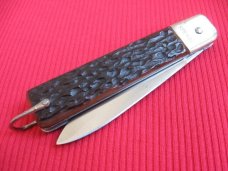 Rare Vintage Solingen Cutlery Germany Slide Button Bone Switchblade Knife