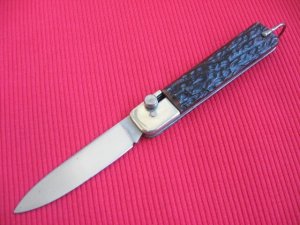 Rare Vintage Solingen Cutlery Germany Slide Button Bone Switchblade Knife