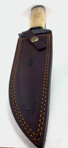 Buck & Bear 6.5” Damascus Fixed Blade Knife/Sheath #958