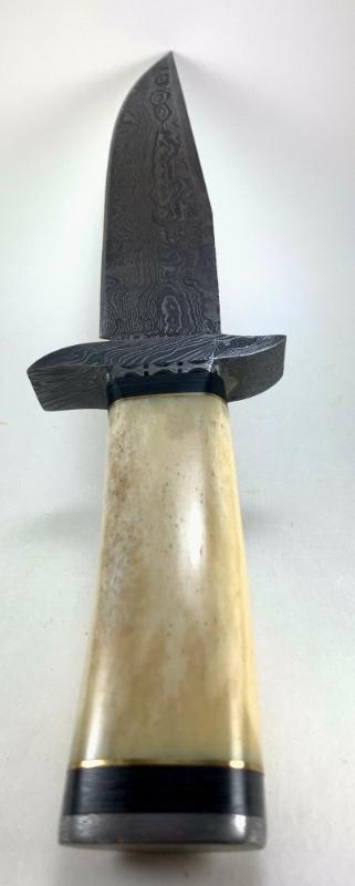 Buck & Bear 6.5” Damascus Fixed Blade Knife/Sheath #958