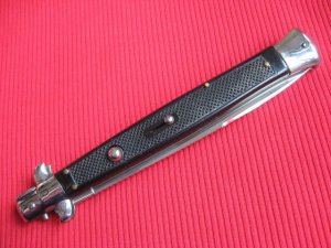 Vintage Unique 13" Italian MOLLETTA Stiletto Checkered Switchblade Knife.