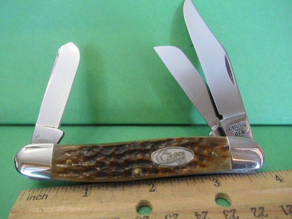 Case XX 1987 Raised Letter Shield Bone Stockman Pattern # 6347 HP