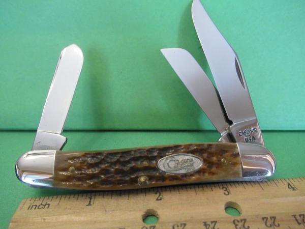 Case XX 1987 Raised Letter Shield Bone Stockman Pattern # 6347 HP