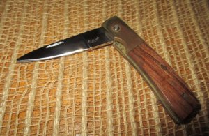 Jay Bigler wood and brass folding knife