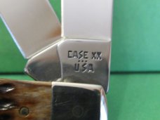 Case XX 1987 Raised Letter Shield Brown Bone Large Stockman Pattern # 6375