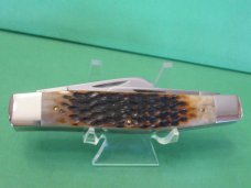 Case XX 1987 Raised Letter Shield Brown Bone Large Stockman Pattern # 6375