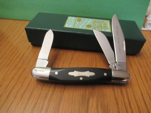Canal Street Cutlery Ebony 4" Serpentine Stockman # 3151343 Made for AAPK