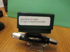 Canal Street Cutlery Ebony 4" Serpentine Stockman # 3151343 Made for AAPK