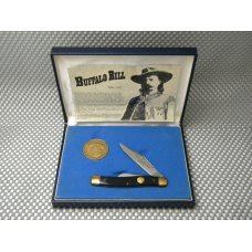 Schrade Walden SW CUT BB2 USA Buffalo Bill Commemorative Stockman Knife and Coin in Box