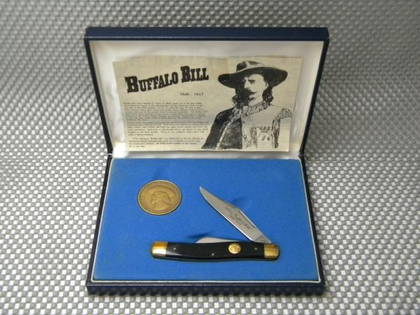 Schrade Walden SW CUT BB2 USA Buffalo Bill Commemorative Stockman Knife and Coin in Box Schrade Walden SW CUT BB2 USA Buffalo Bill Commemorative Stockman Knife and Coin in Box