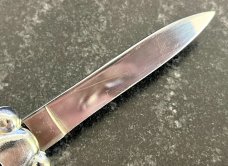 Super Automatic Out The Front, Blue Handle, Hard To Find Variation, Marked STAINLESS STEEL, Used 