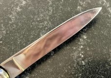 Super Automatic Out The Front, Blue Handle, Hard To Find Variation, Marked STAINLESS STEEL, Used 
