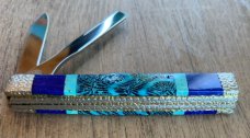 Case Baby Doctor Pill Buster One of a Kind Lapis, Turquoise, Fossil