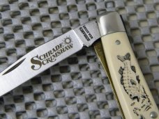 Schrade + USA SC503 Scrimshawed Slimline Trapper Linerlock Knife