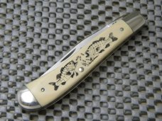 Schrade + USA SC503 Scrimshawed Slimline Trapper Linerlock Knife