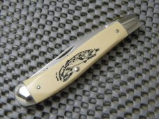 Schrade + USA SC503 Limited Edition Scrimshawed Slimline Trapper Linerlock Knife