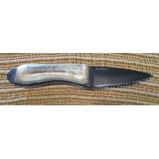 Jay Bigler fixed-blade knife with antler handle black blade