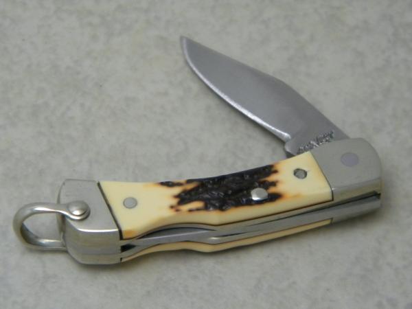 Uncle Henry Schrade + LB2 USA Staglon Lit'l Bear Lockback Knife with Bale c.1980's Uncle Henry Schrade + LB2 USA Staglon Lit'l Bear Lockback Knife with Bale c.1980's