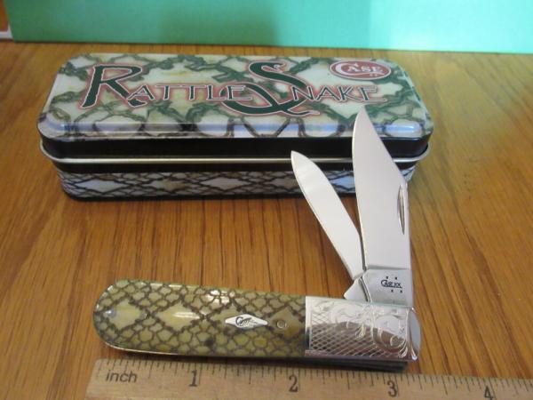 Case XX 2006 Rattle Snakeskin Limited Edition Scrolled Bolster Barlow Pattern # 62009 1/2 SS