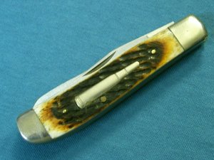 UNITED UC 333 JAPAN JIGGED BONE BULLET GUNSTOCK TRAPPER FOLDING POCKET KNIFE KNIVES