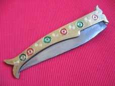 Large 14 1/2" Made in India Brass Leverlock Switchblade Knife