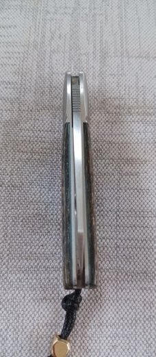 Vincenzo Balistreri Abalone Marea Slipjoint..3.75" clsd..interior lanyard pin..filework..coa and sl