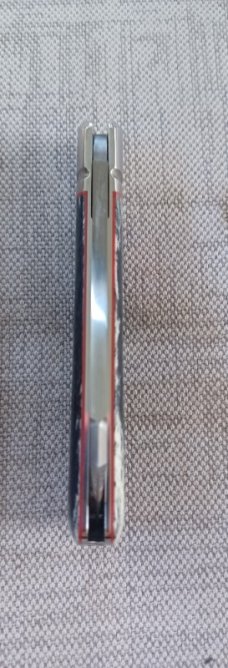K'roo Jackal..Dogleg Sheepsfoot..Kudu Bone...3.75"..Rwl34..red houndstooth and accents...coa/slip