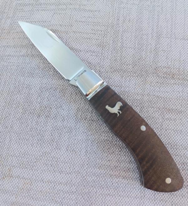 Luciano Silveira Curly Maple Native..14C28N...4" closed...coa and pouch...magnificent build 