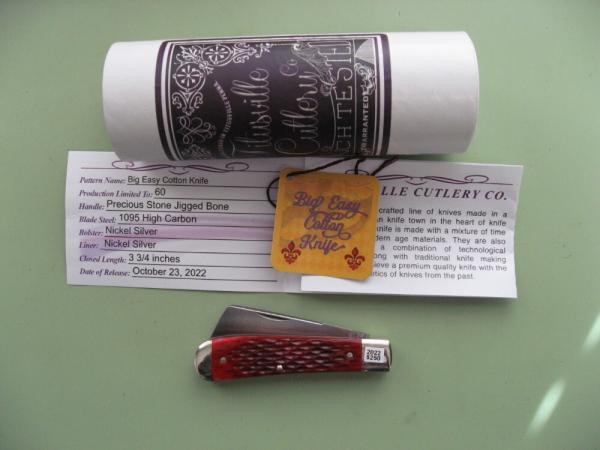 DANIELS FAMILY KNIFE BRANDS-TITUSVILLE CUTLERY-BIG EASY COTTON KNIFE-PRECIOUS STONE BONE #2 DANIELS FAMILY KNIFE BRANDS-TITUSVILLE CUTLERY-BIG EASY COTTON KNIFE-PRECIOUS STONE BONE #2