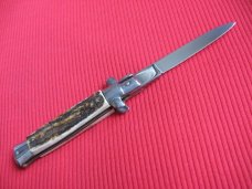 Vintage "INOX" Italian 7" Stag STILETTO Switchblade Knife.