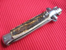 Vintage "INOX" Italian 7" Stag STILETTO Switchblade Knife.