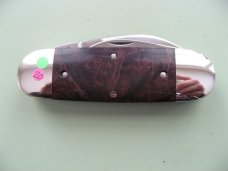 DANIELS FAMILY KNIFE BRANDS-TITUSVILLE CUTLERY-MOTHER HUBBARD SUNFISH-CHOCOLATE MAPLE BURL