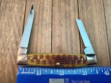 Schatt and Morgan 16th Anniversary Series Stock Half Whittler Amber Jigged Bone 2006