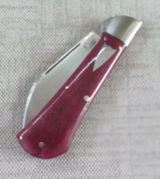 K'roo Custom Raven Knife,,3.75..Dyed Kudu Bone...rwl34. Filework..red G10 spacers/liners..coa/slip