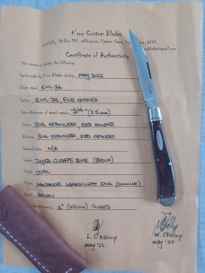  K'roo Custom Brown Dyed Giraffe Wharnie Slimline,, 4", Rwl34..filework..coa and slip 