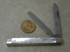 Bulldog Brand Solingen Germany PROTOTYPE Mother of Pearl Doctors Knife 