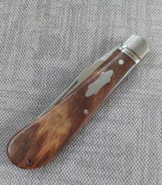 Robbie Ferreira Olive Wood Lannys Clip...N690..4" closed..fluted bolsters and double shields 