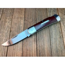 A.G. Russell Cartridge Lockback Seki Japan Burgundy Micarta Handles