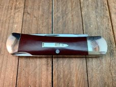 A.G. Russell  Cartridge Lockback Seki Japan Burgundy Micarta Handles