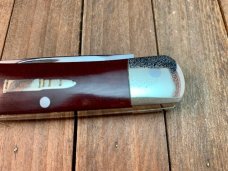A.G. Russell  Cartridge Lockback Seki Japan Burgundy Micarta Handles